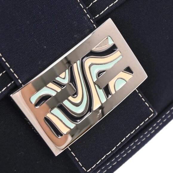 Fendi Navy Canvas Mamma Baguette Handbag 222826325.018 116457 - Picture 6 of 10